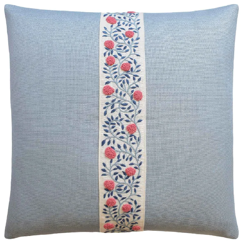 Down Alternative Pillows for Ethical ChoicesAshoka Rose & Sky Throw Pillow Schumacher Ryan Studio