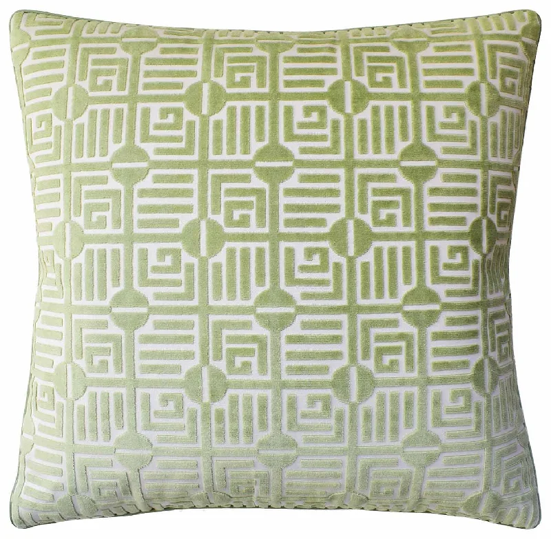 Adjustable Pillows for Customized ComfortLabyrinth Velvet Sage Decorative Pillow Ryan Studio