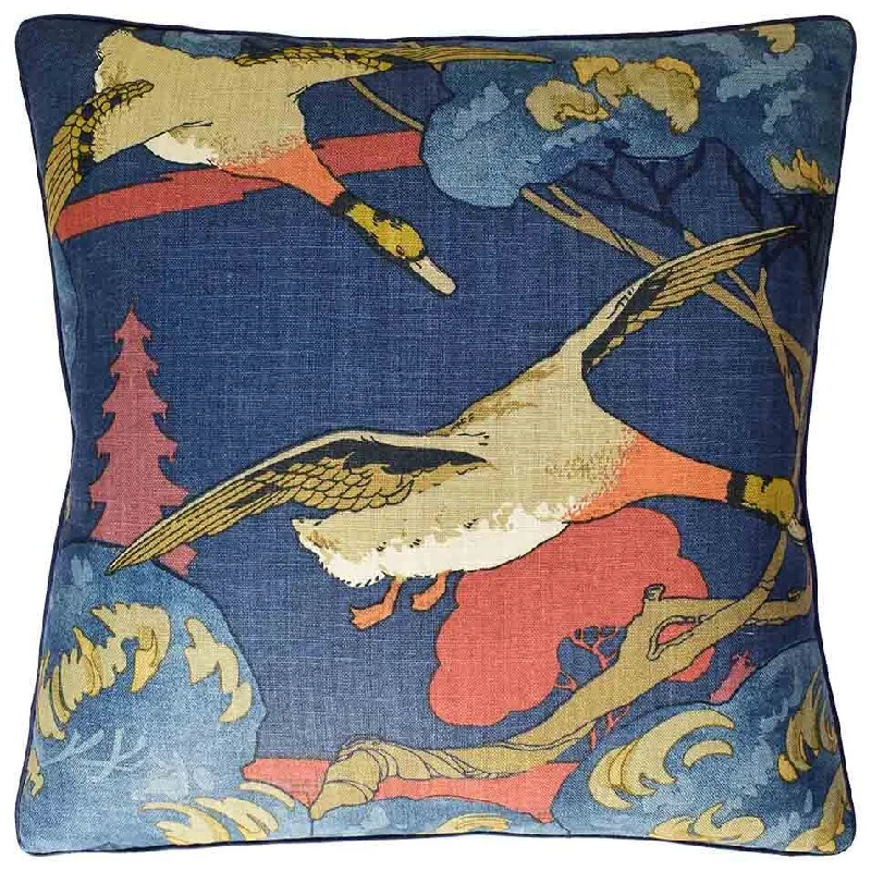 Soft and Fluffy Pillows for Bedroom ComfortFlying Ducks Red & Blue Decorative Pillow Ryan Studio