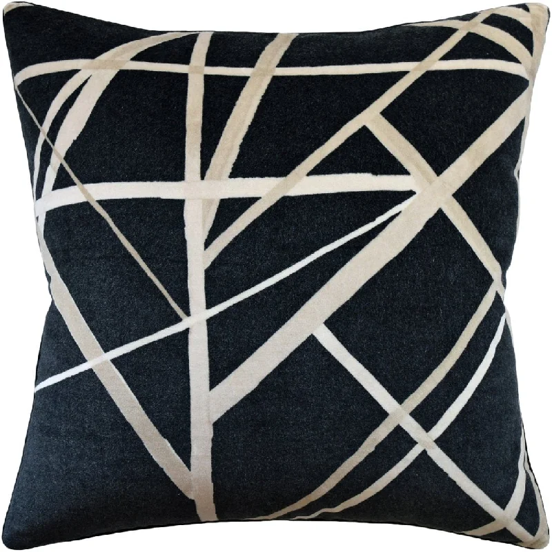 Velvet Pillows for a Touch of EleganceChannels Velvet Almond on Ebony Decorative Pillow