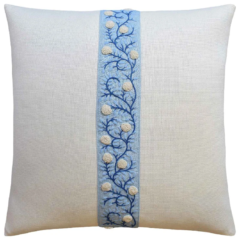 Travel Pillows for Long JourneysAshoka Ivory & Blue Throw Pillow