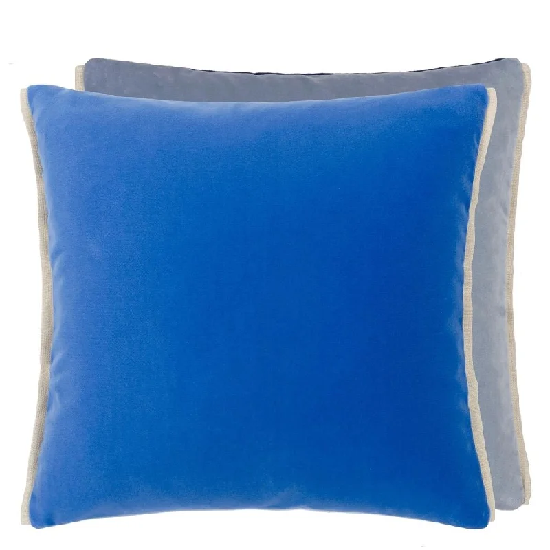 Square Pillows for Modern Home DecorDesigners Guild Varese Cerulean & Sky Velvet Decorative Pillow