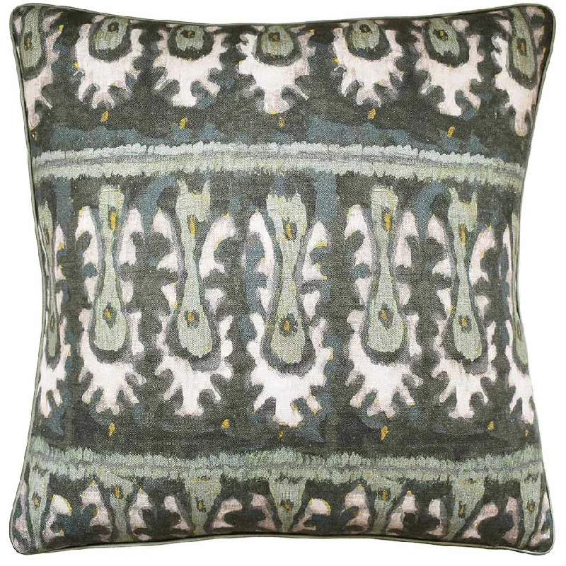 Silk Pillows for Smooth Skin and HairBatik Tribal Hunter Jade Decorative Pillow by Ryan Studio