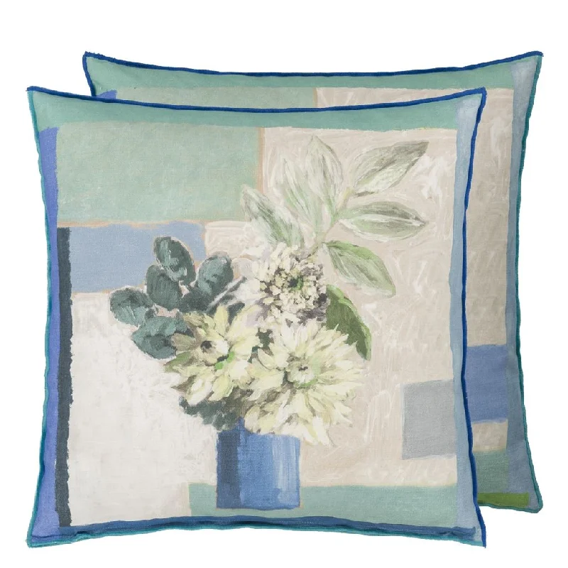 Velvet Pillows for a Touch of EleganceCeladon Vase Delft Cotton Throw Pillow by Designers Guild