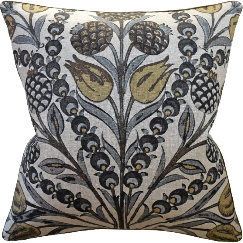 Down Alternative Pillows for Ethical ChoicesCornelia Grey and Gold Pillow by Ryan Studio