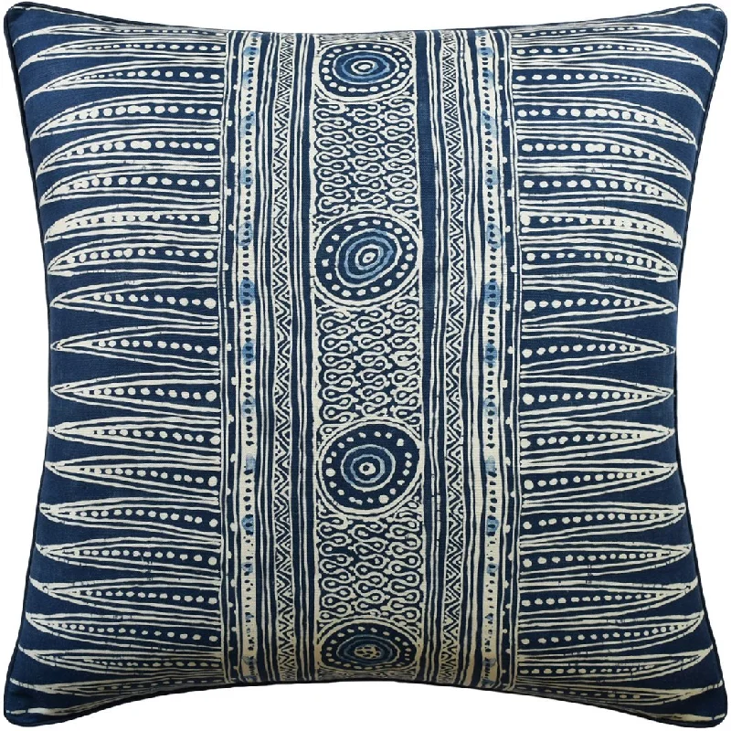 Down Alternative Pillows for Ethical ChoicesIndian Zag Indigo Pillow by Ryan Studio