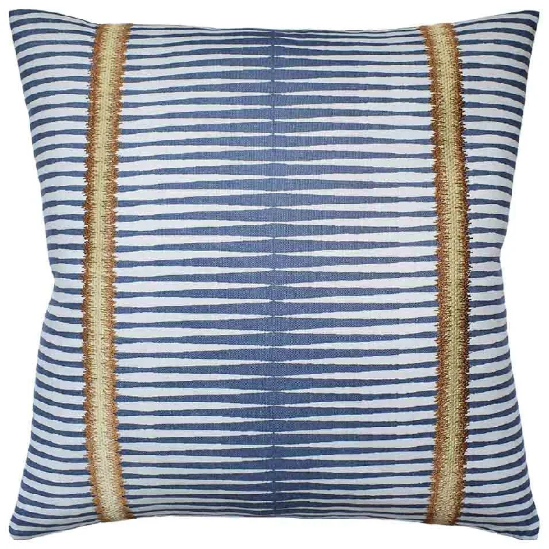 Velvet Pillows for a Touch of EleganceFrenzy Stripe Blue Ridge Decorative Pillow by Ryan Studio