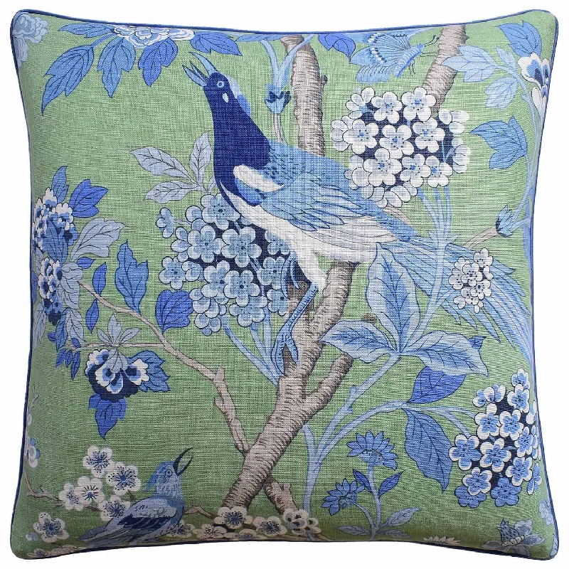 Cooling Pillows for Hot SleepersHydrangea Bird Emerald Blue Decorative Pillow Ryan Studio