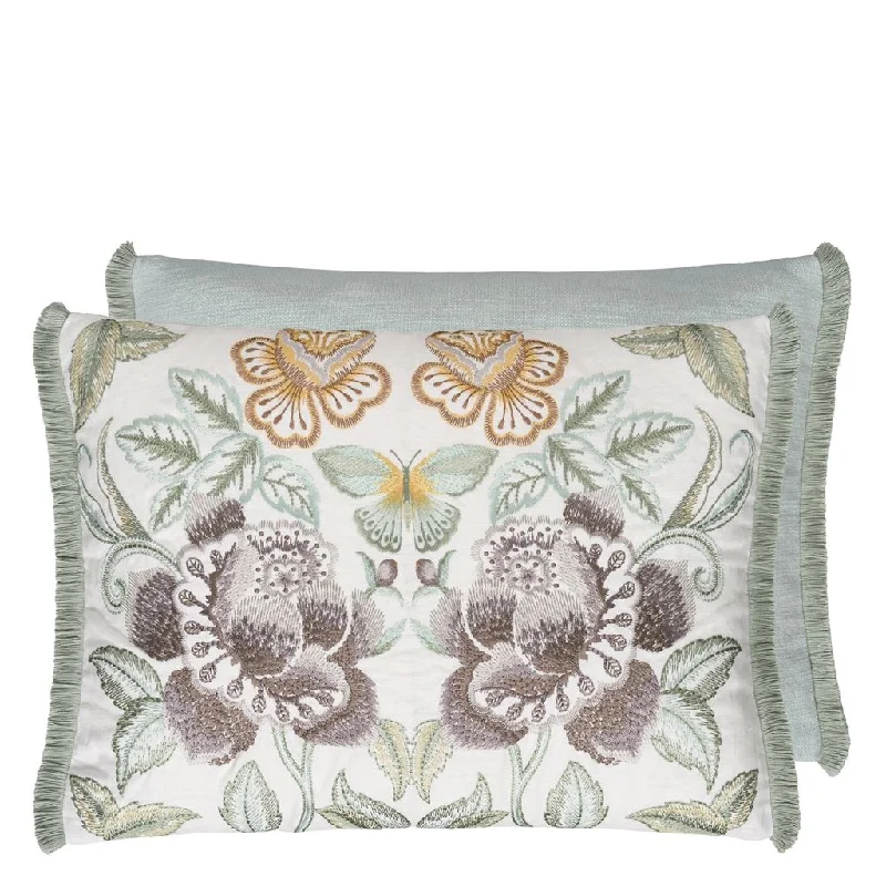 Plush Pillows for a Cozy BedDesigners Guild Isabella Embroidered Cameo Linen Decorative Pillow