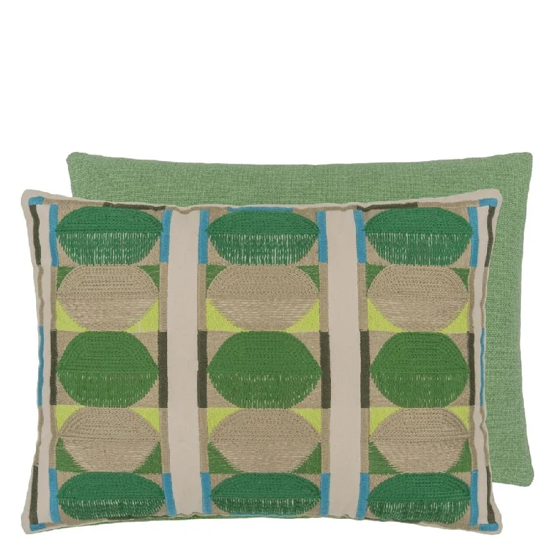 Square Pillows for Modern Home DecorKushime Emerald Cotton Throw Pillow by Designers Guild