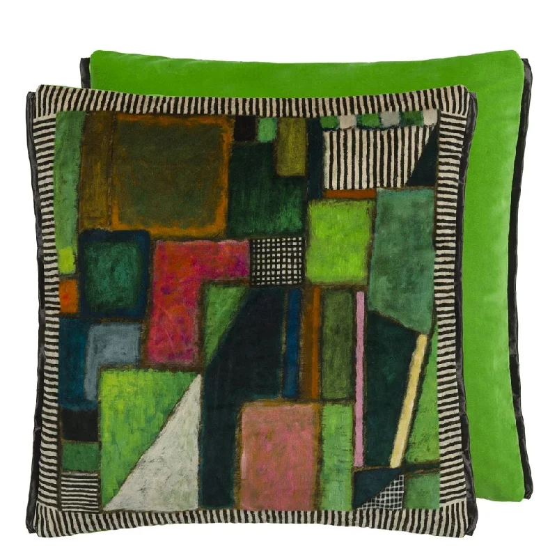 Hypoallergenic Pillows for Allergy SufferersRaku Patchwork Emerald Velvet Throw Pillow by Designers Guild