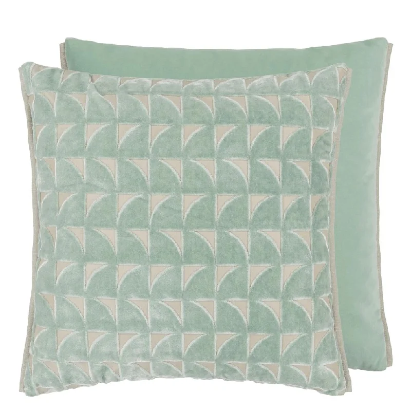 Lumbar Support Pillows for Car SeatsMarquise Duck Egg Velvet Throw Pillow by Designers Guild