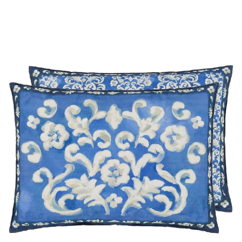 Orthopedic Pillows for Back Pain ReliefDesigners Guild Isolotto Cobalt Cotton Decorative Pilllow