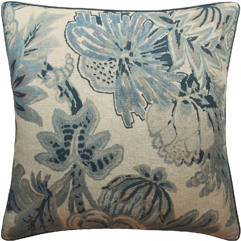 Memory Foam Pillows for Neck SupportFloral Gala Slate Blue Pillow by Ryan Studio