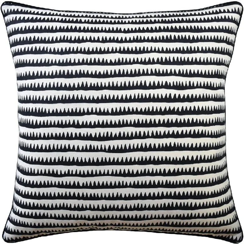 Hypoallergenic Pillows for Allergy SufferersCorfu Stripe Black Pillow by Ryan Studio