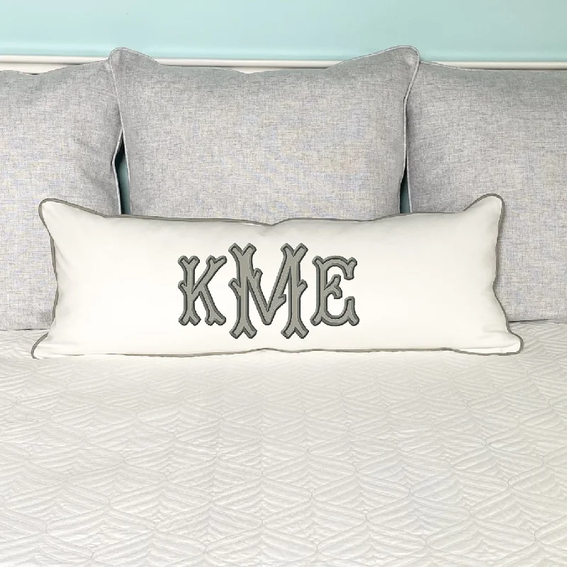 Pregnancy Pillows for Expectant MothersAPPLIQUE MONOGRAM LUMBAR PILLOW 14" x 35"