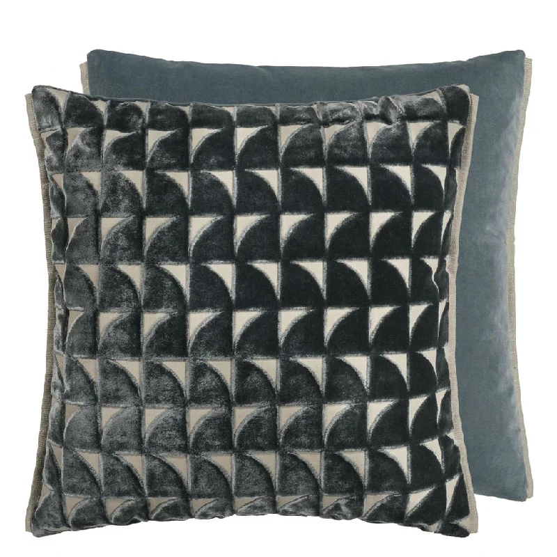 Firm Pillows for Side SleepersMarquise Graphite Velvet Throw Pillow by Designers Guild