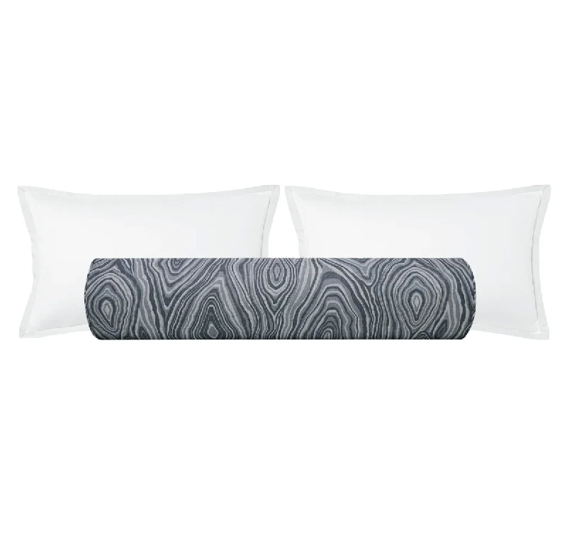 Bolsters for Shiatsu Massages to Target Specific AreasTHE BOLSTER :: AGATE LINEN PRINT // PRUSSIAN BLUE