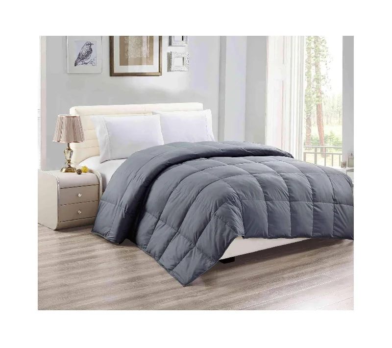 Down - filled comforters for supreme warmth and lightnessAll American Collection Microfiber Soft Quilted Cozy Down Feather Comforter King/Queen Size Ultra-Soft White/Grey/Brown Duvet Cover