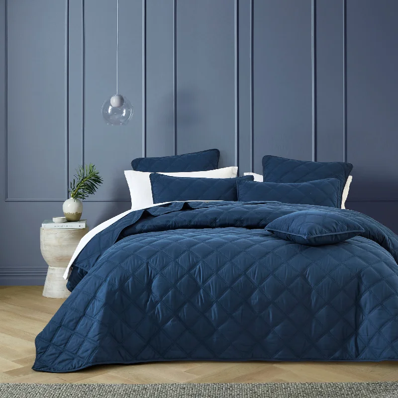 rustic farmhouse bedspreads with patchwork designs for a cozy feelBarclay Coverlet Set Navy