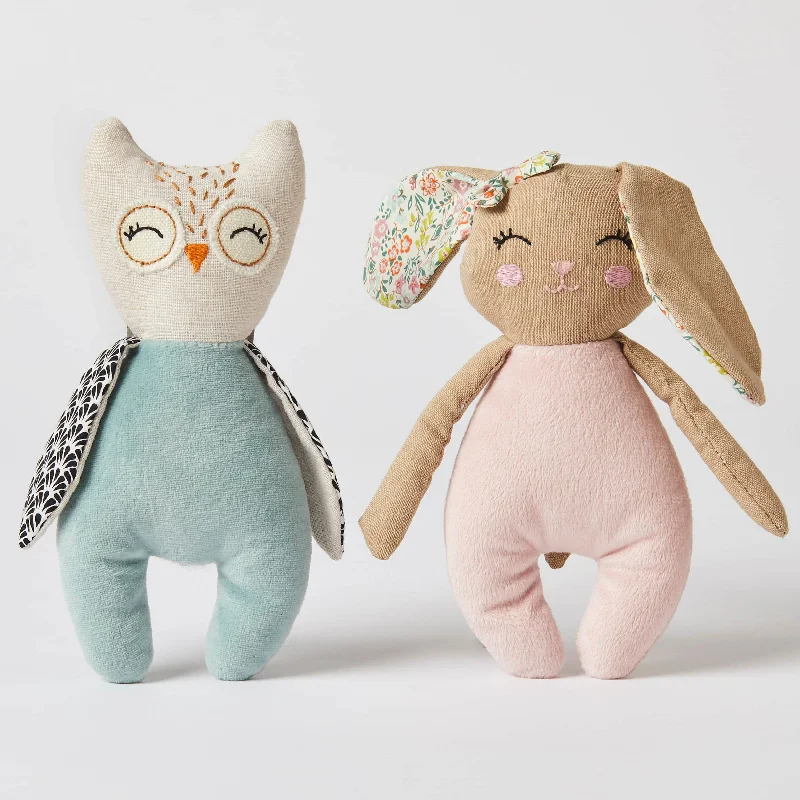 Wool - filled comforters with natural moisture - wicking and temperature - regulating featuresBunny & Owl Rattles