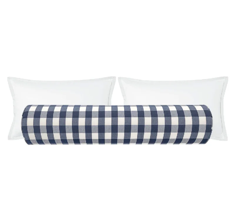 Bolsters for Karaoke Parties to Use While SingingTHE BOLSTER :: CHARLESTON CHECK // NAVY BLUE