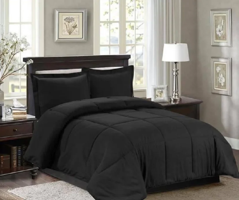 Synthetic - filled comforters like polyester for affordability and hypoallergenic propertiesClassic Comforter - Black