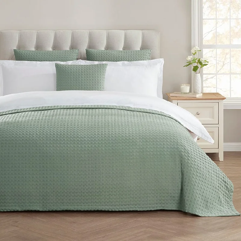 minimalist japanese style bedspreads with simple and clean linesFlorence Bedspread 99" x 103" - Sage