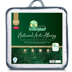 Wool - filled mattresses for natural insulation and moisture - wickingGreenSphere Natural Anti Allergy Mattress Topper 2 PACK