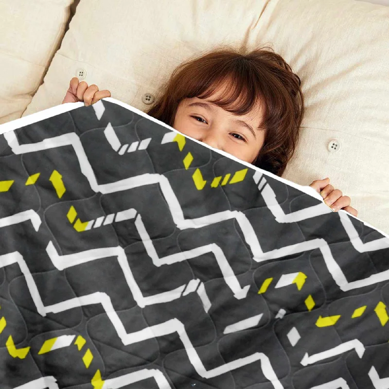 Latex - filled comforters with a bouncy texture and good supportGrey and White Chevron AC Quilt Comforter for Kids