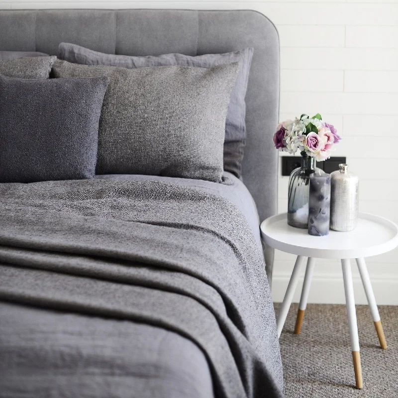 gothic style bedspreads with dark colors and ornate details for a mysterious bedroomHand-woven Bedspread Boucle