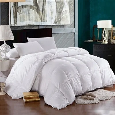 Bamboo - fiber - filled comforters with antibacterial and breathable qualitiesLuxurious 750 Fill Power All Year Warm Down Comforter - 100% Egyptian Cotton Cover