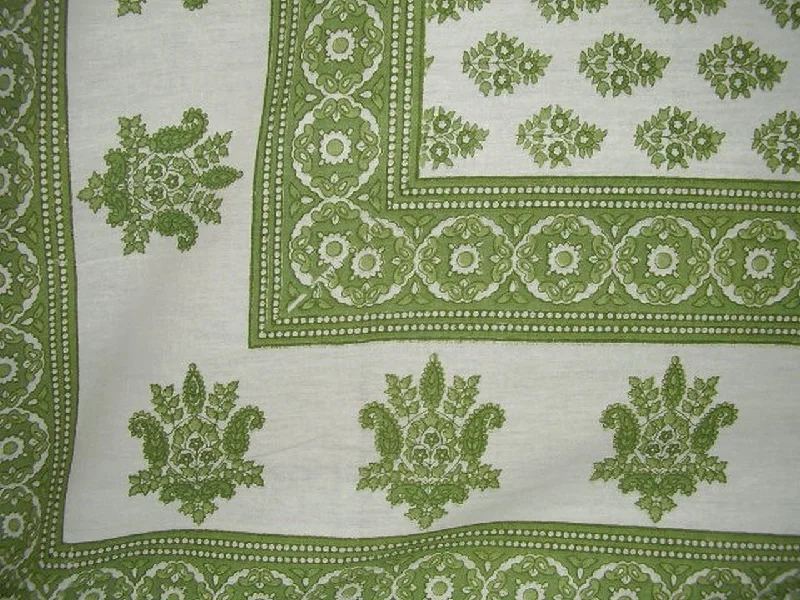 country style bedspreads with floral prints and gingham accents for a homely feelMonotone Buti Block Print Tapestry Cotton Spread 106" x 70" Twin Green