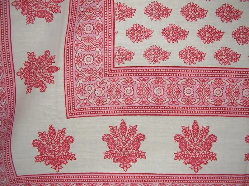 silk bedspreads with a luxurious and smooth textureMonotone Buti Block Print Tapestry Cotton Spread 106" x 70" Twin Red