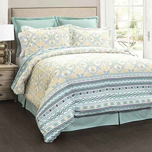 Goose down comforters known for their superior quality and insulationLush Decor DÃ©cor Carlene 6 Piece Comorter Set, Queen, Blue: Home & Kitchen