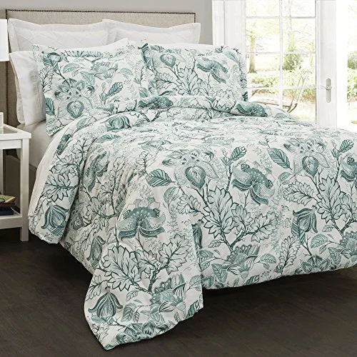 Wool - filled comforters with natural moisture - wicking and temperature - regulating featuresLush Decor Lush DÃ©cor Cynthia Jacobean 6 Piece Comorter Set Full/Queen Dusty Blue: Home & Kitchen