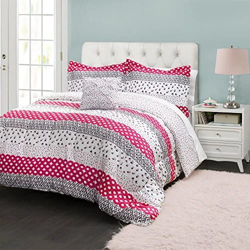 Duck down comforters with a softer feel and good warmth retentionLush Decor Lush DÃ©cor Franny Comforter 3 Piece Set, Twin, Pink: Home & Kitchen