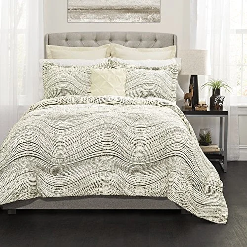 King - size comforters to fit large king - sized beds perfectlyLush Decor Pixel Wave 6 Piece Comforter Set, King, Taupe: Home & Kitchen