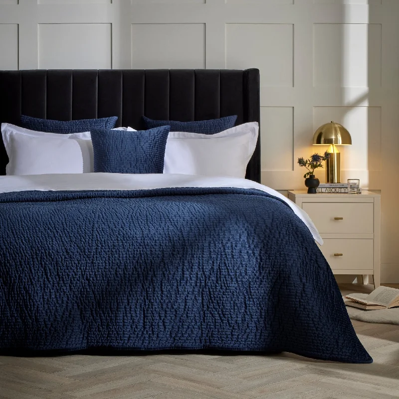 industrial style bedspreads with a rugged look for urban loftsMilan Textured Matte Bedspread 2.5 X 2.6m - Midnight