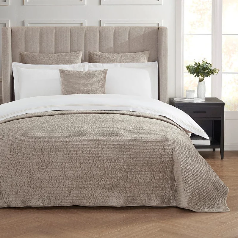 industrial style bedspreads with a rugged look for urban loftsMilan Textured Matte Bedspread 99" x 103" - Taupe