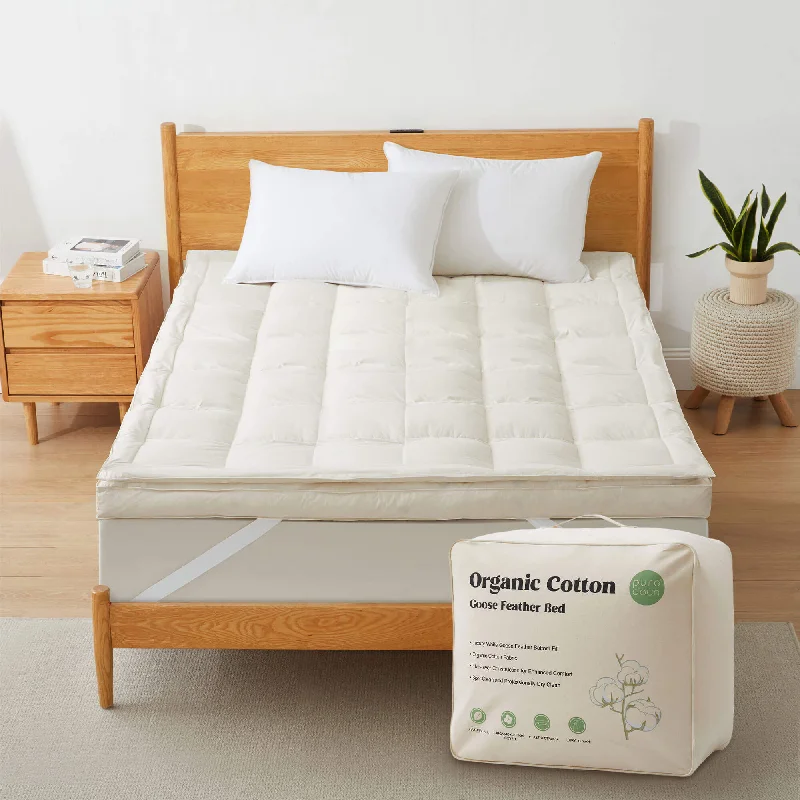 Goose down comforters known for their superior quality and insulationOrganic Cotton Down Feather Bedding Bundle