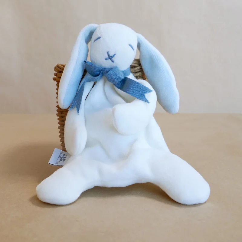 Cotton - filled comforters for a breathable and natural sleep experienceBlue Mini Bunny Comforter Toy - Organic Cotton - Baby Gift Unboxed - 20cm