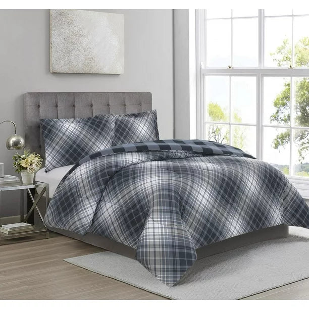 Latex - filled comforters with a bouncy texture and good supportPlaid Comforter - Blue