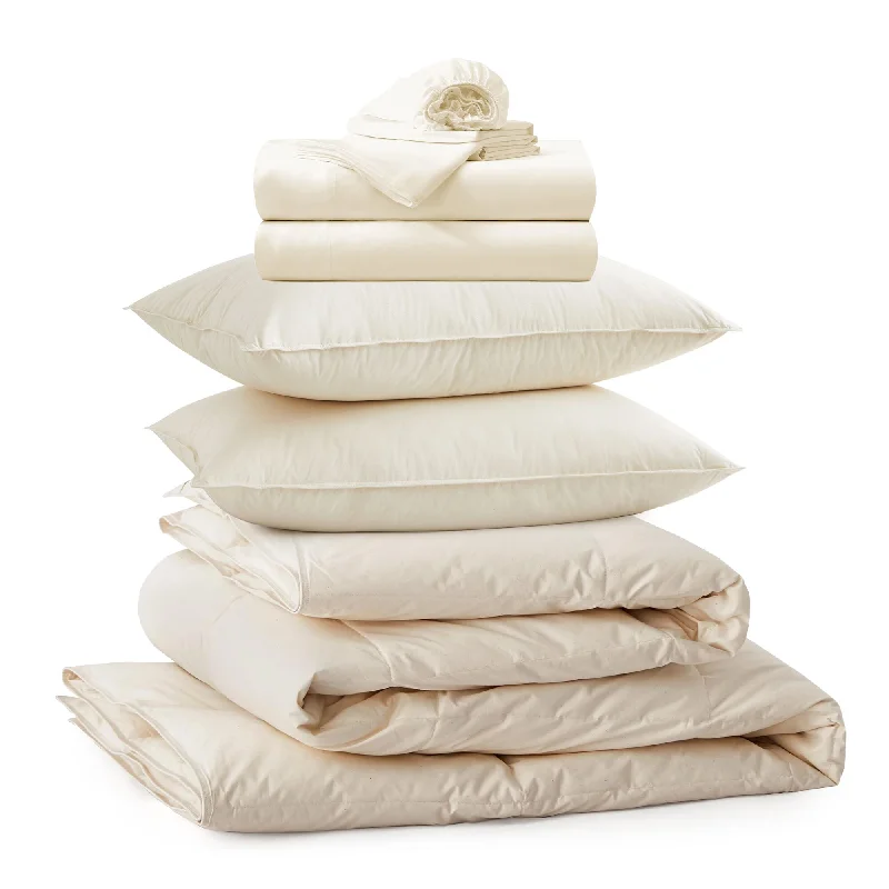 Synthetic - filled comforters like polyester for affordability and hypoallergenic propertiesPuredown Organic Bundle