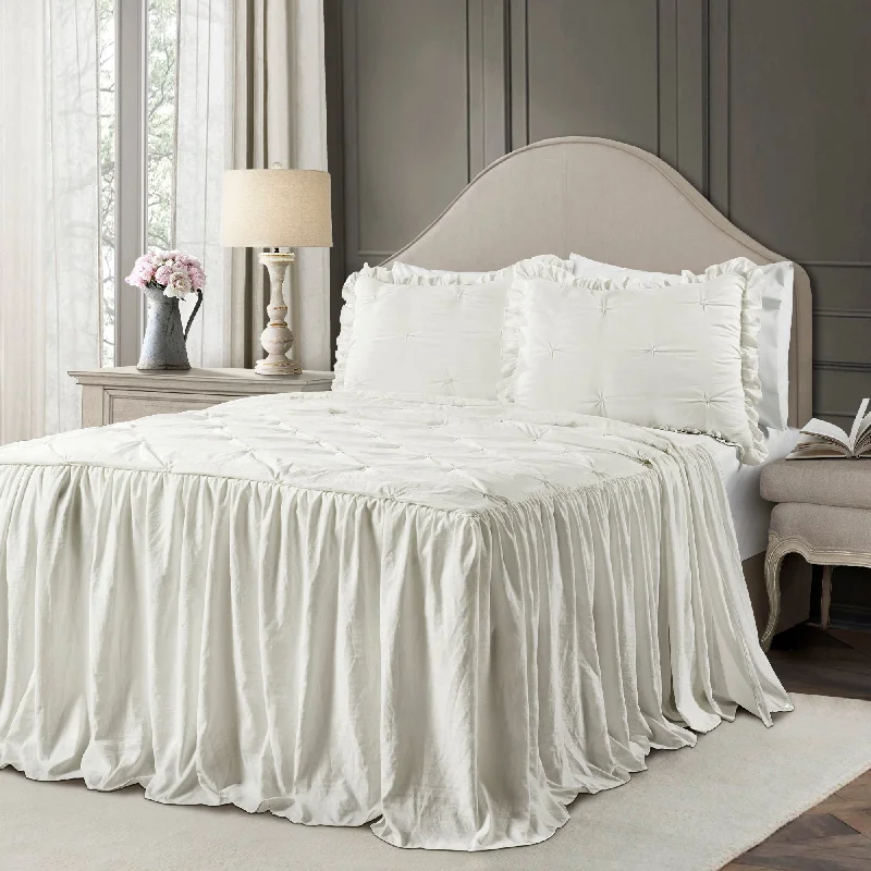 King - size comforters to fit large king - sized beds perfectlyRavello Pintuck Ruffle Skirt Bedspread 3Pc Set