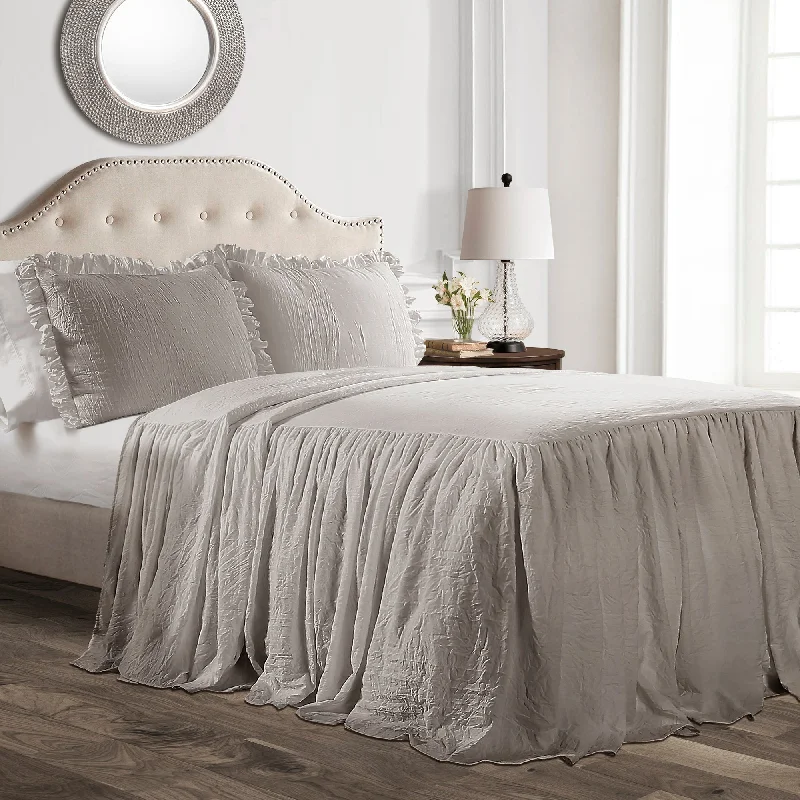 Microfiber - filled comforters that are lightweight and easy to care forRuffle Skirt Bedspread Set