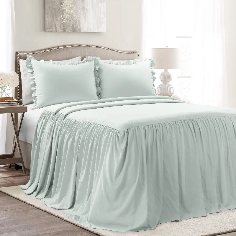 Synthetic - filled comforters like polyester for affordability and hypoallergenic propertiesRuffle Skirt Bedspread 3Pc Set