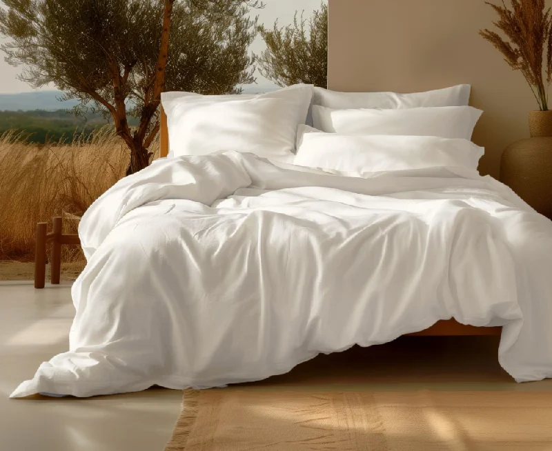 Silk - filled comforters for a luxurious and smooth touchSleep & Beyond 100% Organic Cotton Sateen Sheet Set