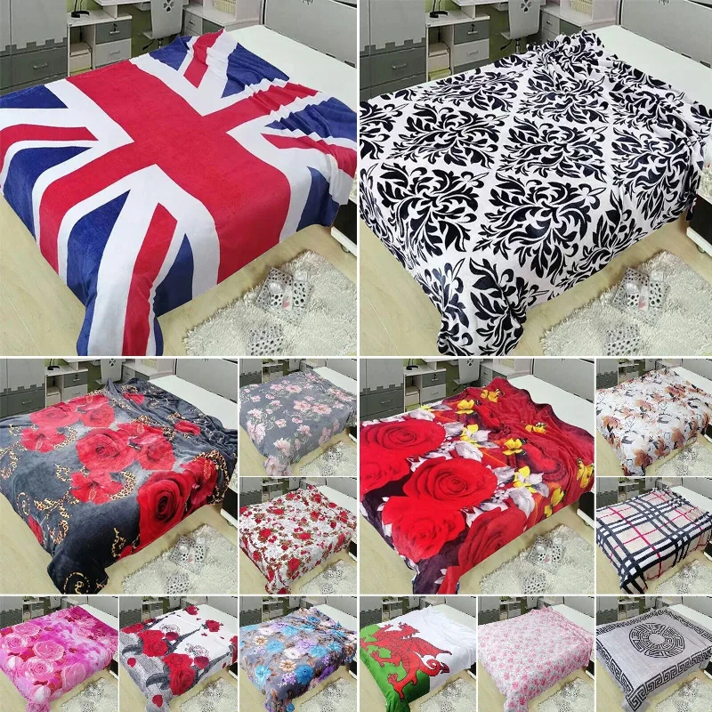 country style bedspreads with floral prints and gingham accents for a homely feelSuper Soft Fleece Throws - High-Quality Blankets for Bed and Sofa Décor