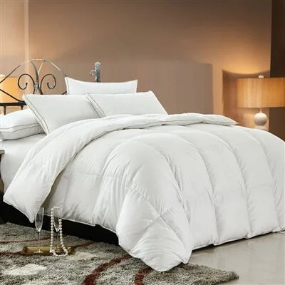 Wool - filled comforters with natural moisture - wicking and temperature - regulating featuresOversized 600 Fill Power All Year Warm White Goose Down Comforter - 100% Egyptian Cotton Cover